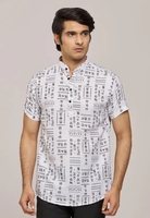 Men regular spread collar casual shirt 