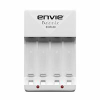 ENVIE® (ECR-20) Beetle Wall Charger for AA & AAA (Ni-MH/Ni-CD) Rechargeable Batteries with LED Indicators, Charge 2 or 4 Batteries at a Time