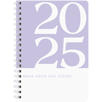 Papboo A5 2025 Hardcover Wiro Diary With Calendar - 80 GSM Paper, Ruled, 188 Pages, Purple, 1 pc