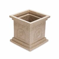BonKaso Tulsi Pot 8 Inch | Traditional Stone Finish German Polymer Planter for Indoor/Outdoor Use | Perfect Gamla/Pot for Home, Pooja Decor, Balcony, Garden | Durable & Weather-Resistant (Beige)