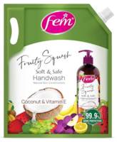 DABUR Fem Fruity Squash Soft & Safe Handwash - 1500Ml|Enriched With Goodness Of Coconut Milk & Vitamin E|Long Lasting Fragrance