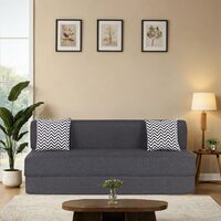 Peachtree Zoe Sofa Cum Bed - 3 Years Warranty | Jute Fabric Sofa, Sofa Bed 6 X 6 Feet, Bed Cum Sofa, Foldable Sofa Cum Bed
