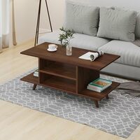 BLUEWUD Anatdol Standard Engineered Wood Coffee Center Sofa Tea, Teapoy Console Table for Sofa Set Living Room Home Hall Furniture (Brown Maple)