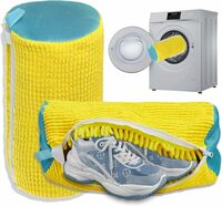 DALUCI Shoe Washing Machine Bag | Reusable Shoe Cleaning Bag with Durable Zipper & Mesh, 360° Deep Cleaning Laundry Wash Bags for Sneakers, Sports Shoes, Delicates & Toys, Washer & Dryer Use