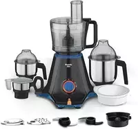 Preethi Zion Mixer Grinder- 4 Jars 750 Watt (3 Stainless steel Jars+ 1  Food processor Jar), Flexi lids, Vega W5 motor, Black (MG-227)

