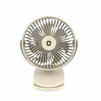 Orient Electric Newly Launched Orbis Rechargeable Personal Fan | 5-Hours Battery Backup | 360° Rotation | 4 Speed Modes with Timer | Quiet Operation | USB Type-C Charging | Clip-On Mini Fan (Beige)