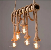 Twixle Bamboo Rope Chandelier Ceiling Lamp (Beige)