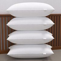 MY ARMOR Height Adjustable Microfiber Pillows Set of 4 for Sleeping - 16 x 24 Inches - White