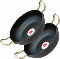 Traditional Iron Kadhai Deep Bottom Kadai / Frying Kadhai with Handle Induction Bottom Cookware Set on Flipkart