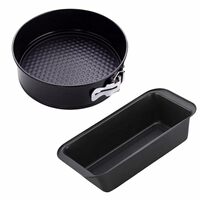 CURATED CART Bread Moulds and Cake Tin for Baking - Non-Stick Loaf Tin Set of 2, Heavy Duty Carbon Steel, Bread Baking Tray, Loaf Pan, Cake Tin, Oven and Microwave Safe, Dishwasher Safe