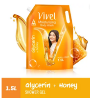 Vivel Glycerin & Honey Body Wash Shower Gel, for Soft, Glowing & Moisturized Skin  (1500 ml)