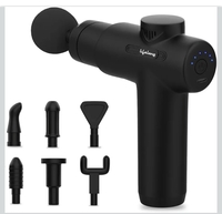 Lifelong LLGM109 Percussion Massage Gun for Pain Relief, Deep Tissue, 6 Speeds & 7 Massage Heads, Cordless, Quiet Operation for Neck, Shoulders, Back, Arms, Legs & Feet (Black)