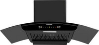 FABER HOOD SYDNEY IN HC SC FL 90 Auto Clean Curved Glass | Touch & Gesture Control | Autoclean| Powerful Suction |Filterless Technology| Low Noise Wall Mounted Black 1200 CMH Chimney