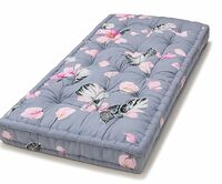 Deevine Craft Soft Thick Cotton Floor Box Mattress with Grey Floral Pattern, Grey and Pink, Cotton Quilt Box Mattress 72X36X5 inches