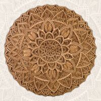 Ekhasa 3D Laser Cut Mandala Wooden Wall Art Decor 