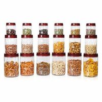 Milton Hexa Containers Plastic Organizer Jars | 18 pc | 6 x 270Ml | 6 x 665Ml | 6 x 1.24L
