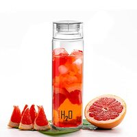 CELLO H2O Glass Fridge Water Bottle with Plastic Cap 920ml, Clear 