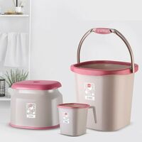 Flat 29% Off + Extra 20% Discount on Cello Cubic 20 Bathroom Set | Cubic Set (Bucket 18 L + Stool + Mug 1.5 L)  