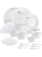Cello Opalware Dazzle Series Lush Fiesta 35 Piece Dinner Set Serving for 6