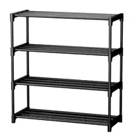 OPTIFINE Shoe Rack 4 Tier Shoe Rack with Shelf, Folding ShoeRack