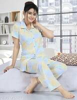 Vanias Grace Women Night Suit Set Blue Printed- Buy Products Online at Best Price in India - All Categories | Flipkart.com