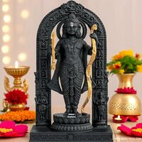 Global Grabbers Polyresin 3D Ram Lalla Ayodhya Idol Statue Showpiece Murti for Home Decor Decoration Gift Gifting Items
