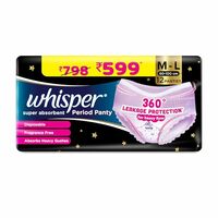 Whisper Super Absorbent Women Period Panty, 12 M-L Pants