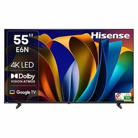 Hisense 139 cm (55 inches) E6N Series 4K Ultra HD Smart LED Google TV 55E6N (Black)