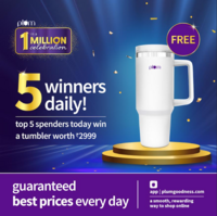 Plum Goodness 1 in a Million Celebration - 5 Winners Daily (Top 5 Spenders today win a tumbler worth Rs.2999
