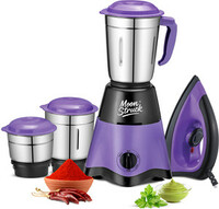 Moonstruck Star Purple 3 Jar Iron 750 W Mixer Grinder  (By Suprimo Star Purple 755 Watt Mixer Grinder With 1100 Watt Dry Iron | 3 Jars | Purple)