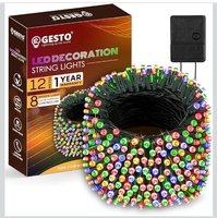Gesto 12 Meter Multicolor Led Serial String Lights – 8 Modes Changing Controller, Waterproof Fairy Lights for Home,Patio,Christmas,Patio,Garden,Deepawali & Diwali Decoration Lights for Balcony Outdoor