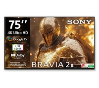 Sony 189 cm (75 inches) BRAVIA 2M2 Series 4K Ultra HD Smart LED Google TV K-75S25BM2-2 Years Warranty for Limited Period