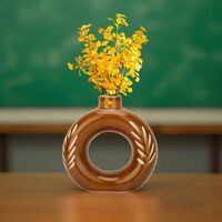 BENAVJI Pots for Plants Lightweight Ceramic Indoor Outdoor Plant Pots, Flower Pot Gamla Vase for Living Room, Balcony, Garden 6 Inch (Brown, Pack of 1)