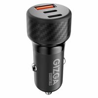 Gizga 68W Triple Port Fast Car Charger | PD Type-C + USB-A (Black) At Just Rs429