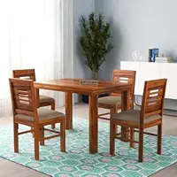 Adichwal Furniture Solid Sheesham Wood 4 Seater Dining Set Dining Table Set (4 Seater, Honey E)