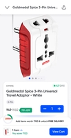 Goldmedal 3-Pin Universal Travel Adaptor - White on Swiggy Instamart