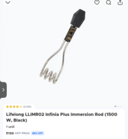  blinkit-Lifelong LLIMR02 Infinia Plus Immersion Rod (1500 W, Black) Available Gurgaon check yours  #Winter