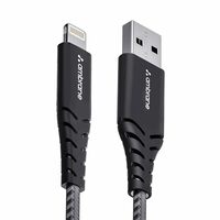 Ambrane USB To Lightning 3A Fast Charging Braided Lightning Cable Compatible For iPhone 14,13, 12,11, X, 8, 7, 6, 5, Ipad, Macbook, Imac, Airpods