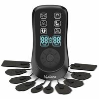 Lifelong Dual Channel Tens Machine | Body Massager Machine For Pain Relief With 10 Gel Pads,Black
