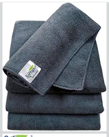 SOFTSPUN Microfiber Cloth - 4 pcs - 40x40 cms - 340 GSM Grey! Thick Lint & Streak-Free Multipurpose Cloths - Automotive Microfibre Towels for Car Bike Cleaning Polishing Washing & Detailing
