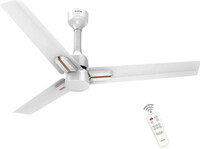 Polycab Wizzy neo with 4 Year Warranty BLDC Motor with Remote 1200 mm Ceiling Fan  (5 Star | White Rose Gold | Pack of 1)