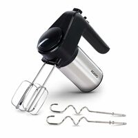 AGARO Elegant Hand Mixer, 300 Watts, Stainless Steel, 6 Interchangeable Speed Settings, Turbo Function, Interchangeable Beaters and Dough Hook Accessories for Mixing, Whisking, Beating, Kneading