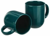 Amazon Brand - Solimo Ceramic Coffee Mugs | 100% Food Grade | Microwave Safe (300 ml, Set of 2, Turquoise)