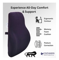 COZYARDS Orthopedic Back Support for Office Chairs and Car Seat, Memory Foam Backrest Cushions for Chair, Adjustable Lumbar Support for Sitting and Back Pain, Universal Size - 47x40x12 cm