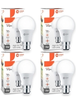 Orient Electric Polycarbonate High Glo Led Lamp 9W, (Warm White, 3000K, B22 - Pack Of 4)