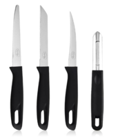 Pigeon by Stovekraft Edge High Grade Stainless Steel 4 Pcs Kitchen Knife Set | Black