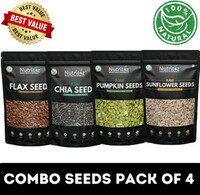 Nutritoz Raw Chia Seeds, Flax, Pumpkin & Sunflower Seeds Combo 50GM Pack of 4