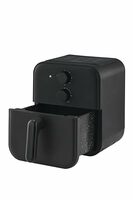 Midea 4.2L Air Fryer | 1600W Power Auto Cut-Off | 90% Less Oil| Crisp Frying, Grill, Roast, Steam & Bake | Teflon non Stick Coating & Crisper plate| With temp & timer knob, Black