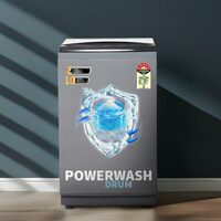 SHARP 7.5 kg Fully Automatic Top Load Washing Machine with Toughened Glass I JAPAN QUALITY I Hot & Cold Water Dual Inlet, Soft Close, Add Laundry I 10 Wash Mode I SS Pulsator I ES-T75N-GY I Inox Grey