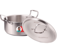 Wonderchef Stella Triply Stainless Steel Casserole with Lid | 24 cm, 4.5 litres | Compatible with Gas Stove, Induction, Ceramic Cooktop | Non-Toxic | Heavy-Duty Handle | 10-Year Warranty(location specific)